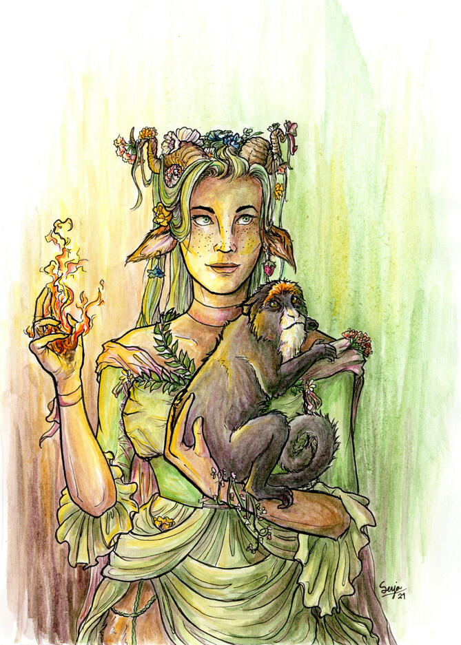 Colored half body portrait 120€